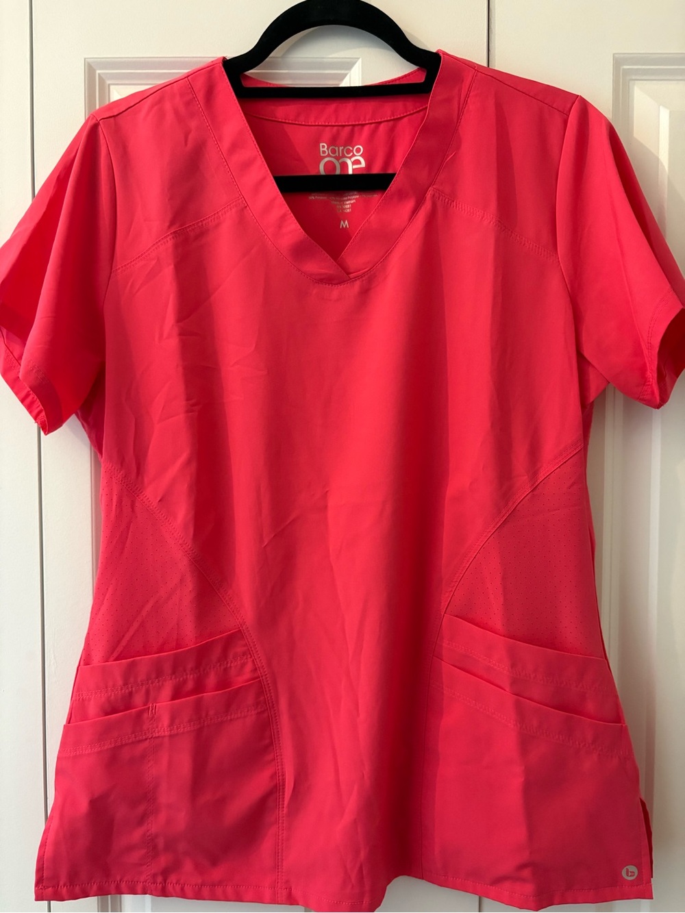 Barco One Women's V-Neck Scrub Top - Bright Pink